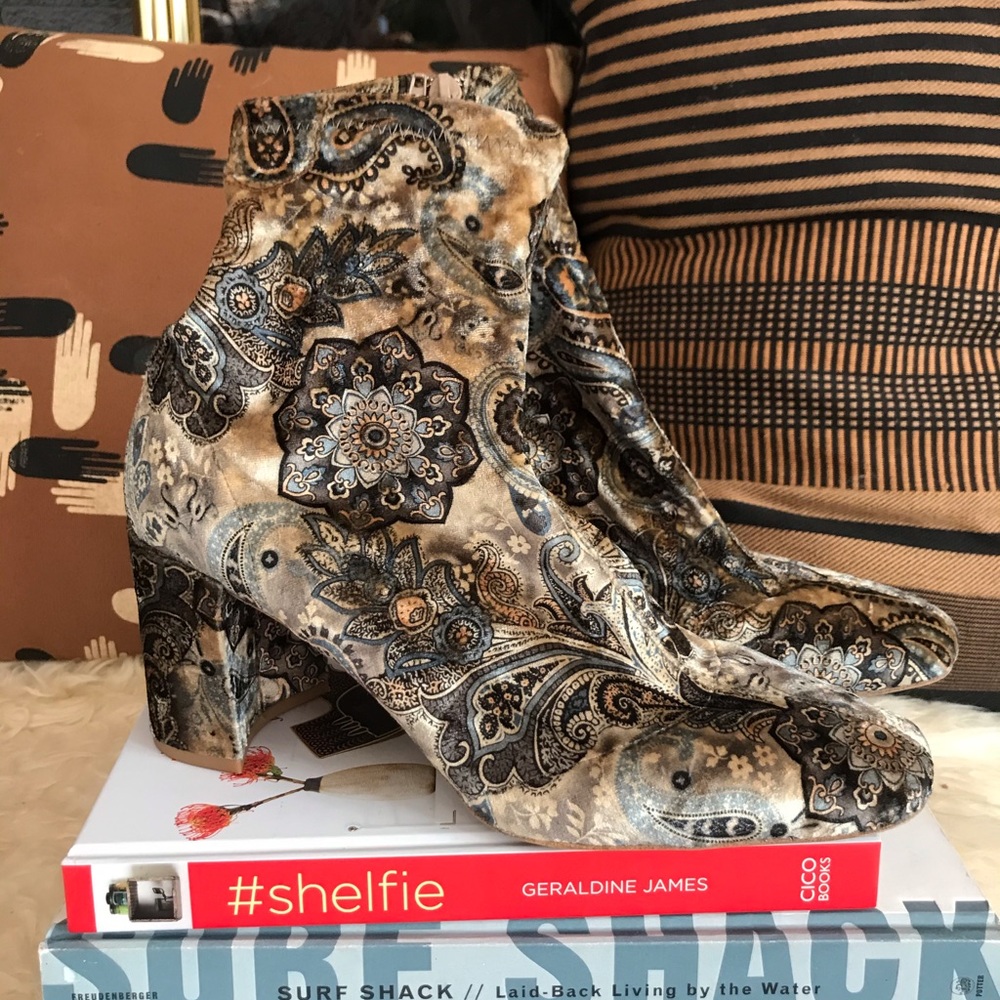 Jeffrey Campbell velvet booties